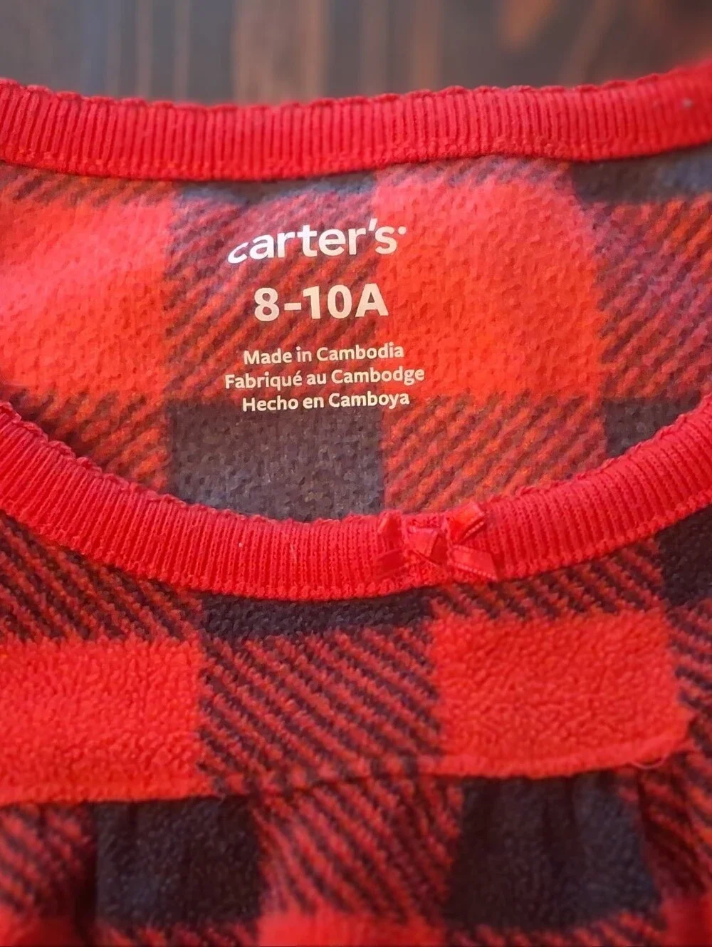 Carter's Red & Black Buffalo Plaid Nightgown For Girl And Doll  Set